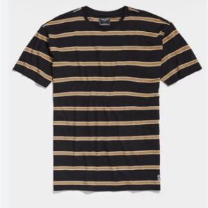 Madewell Black and Tan Striped Tee